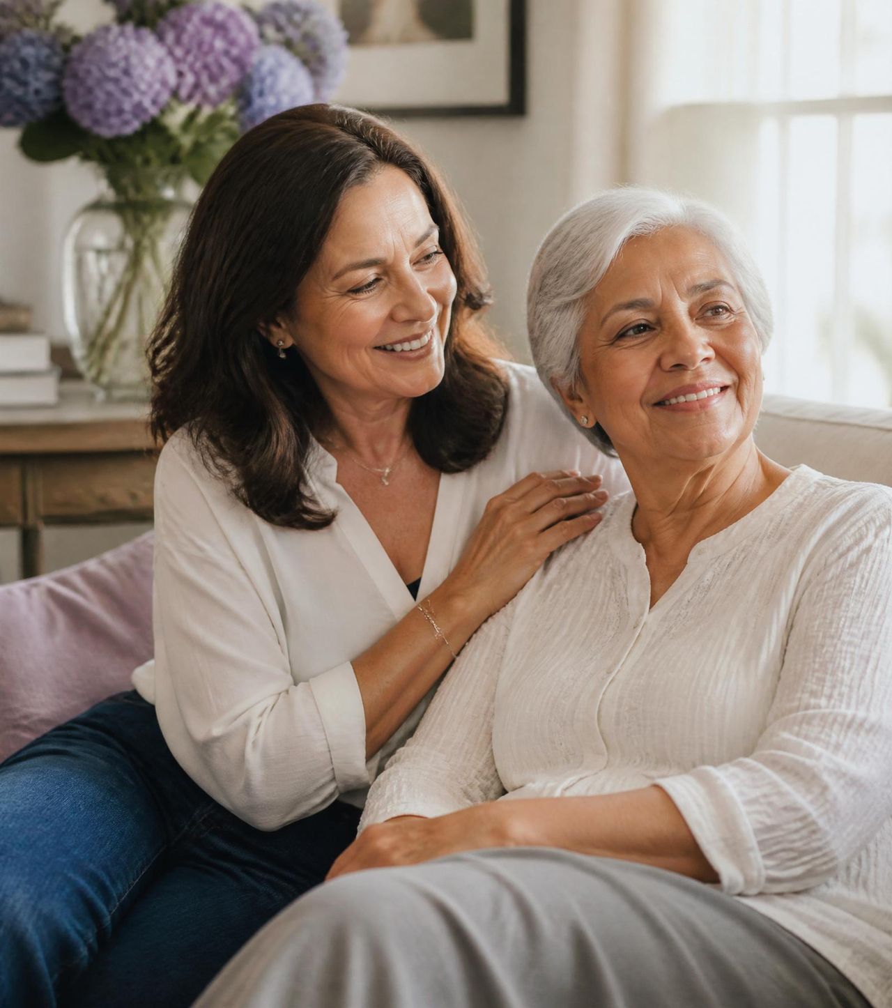 Geriatric care manager coordinating care with a family